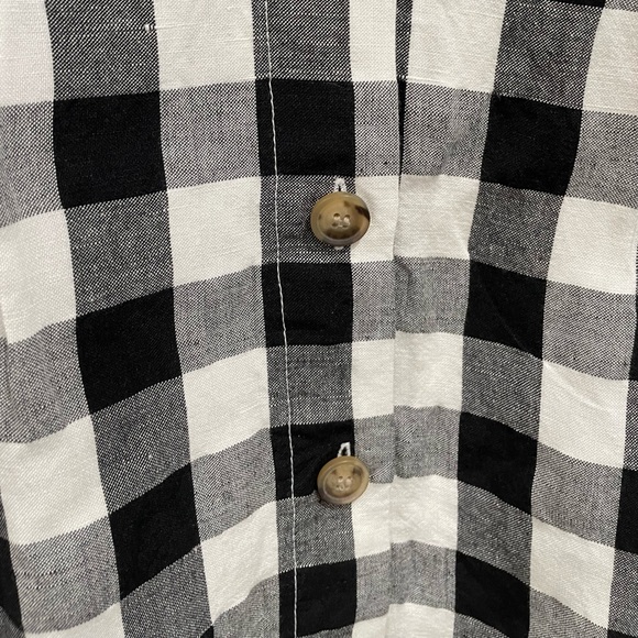 Loft Gingham Button V-Neck Dress - Picture 4 of 6